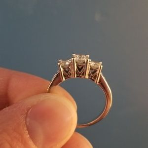 1 cttw 14k white gold 3 stone diamond ring